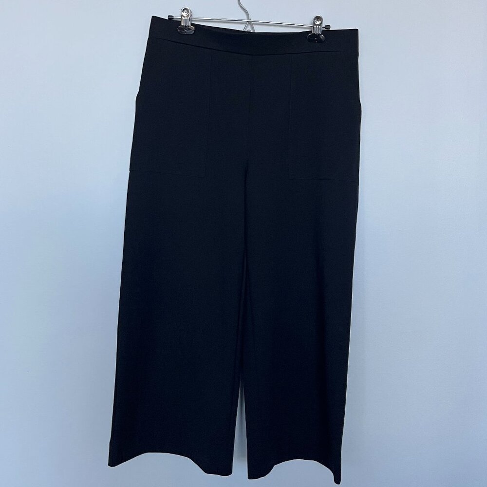 Jones & Co Black Wide Leg Cropped Trousers XL